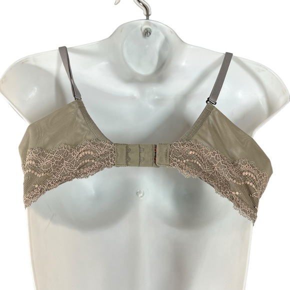 Spanx Undietectable Moss Green With Pink Lace Trim Underwire Bra Women's 34B - Picture 5 of 17